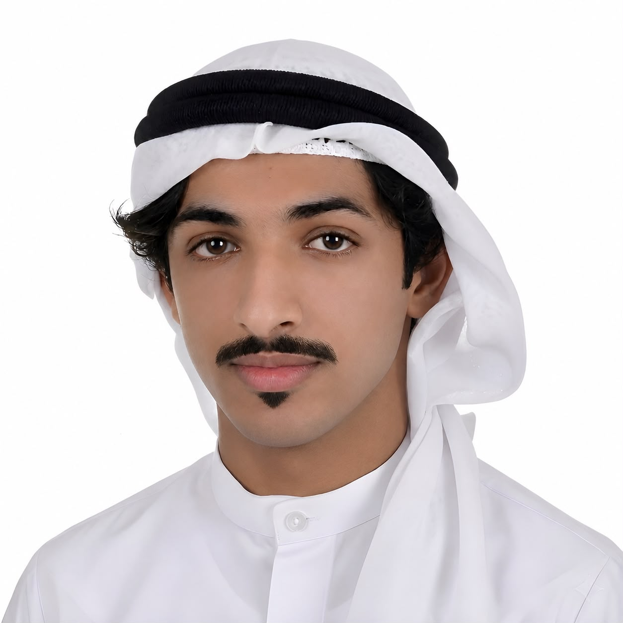 Portrait of Khalifa Alnuaimi in Emirati national dress